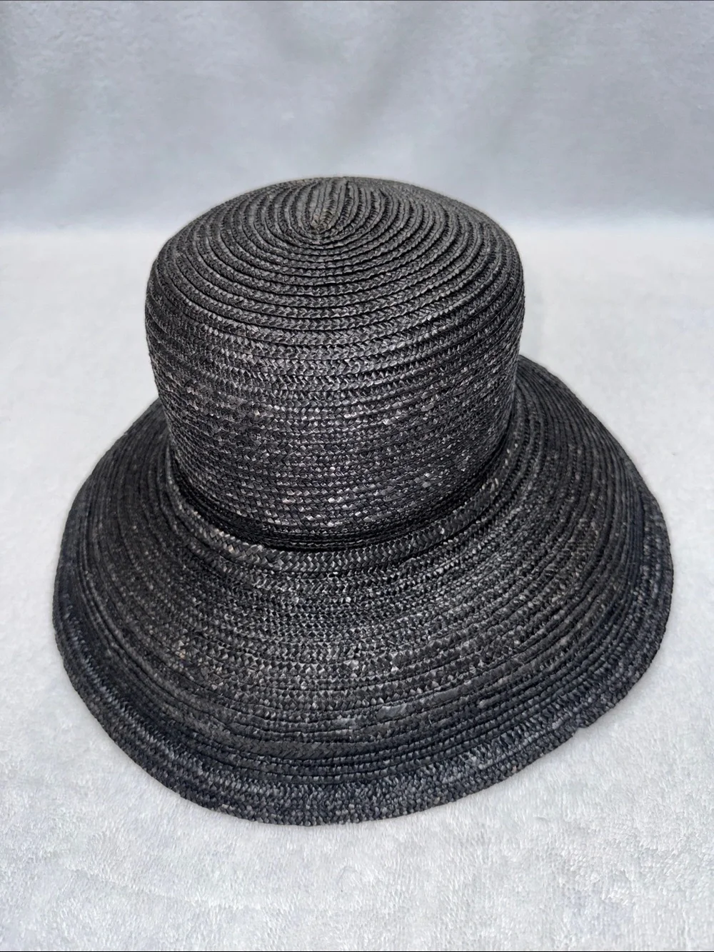Eric Javits Black Braided Straw Sun Hat | Wire Rim | VGUC - Picture 11 of 11